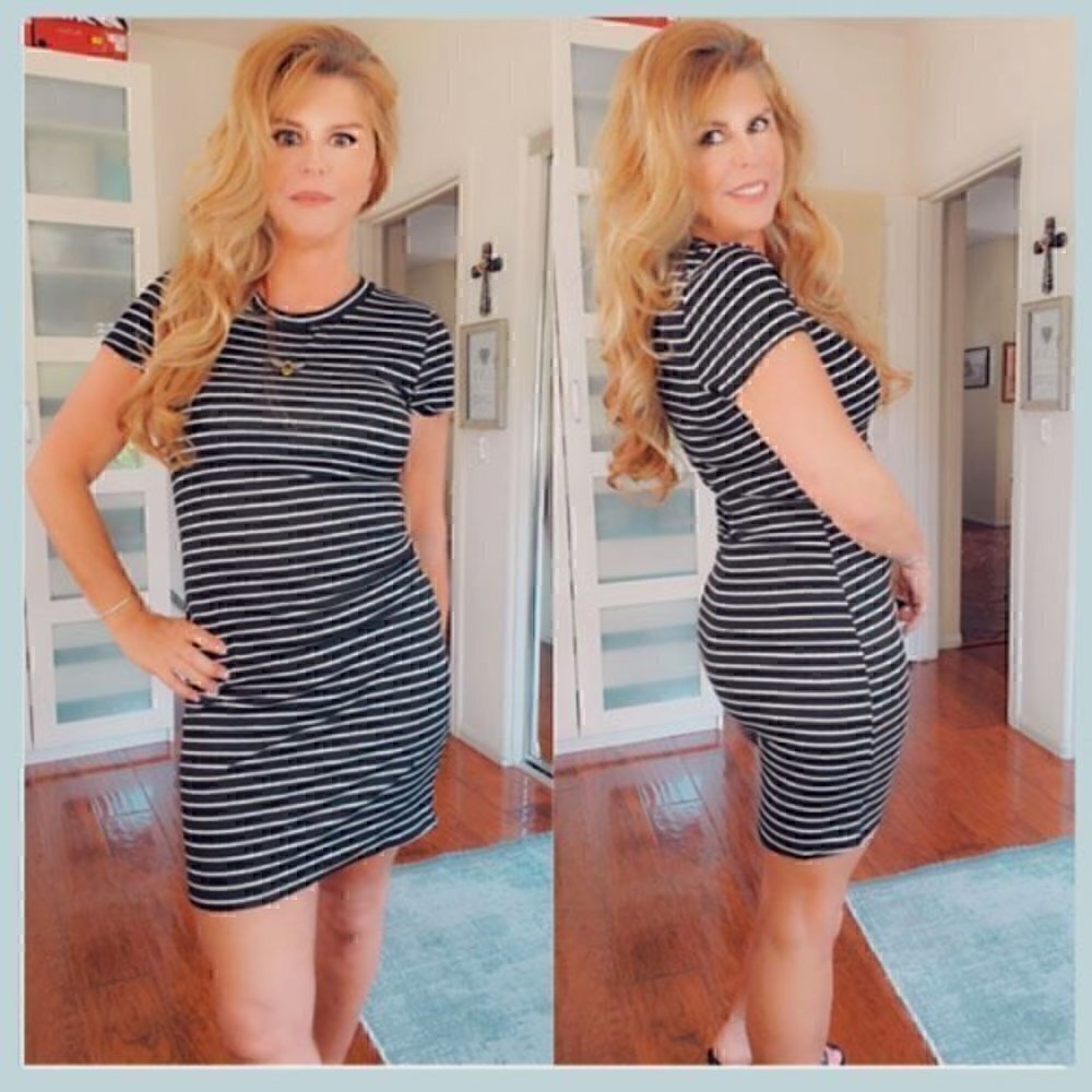 🐝 Super Cute Black & White Striped Dress with Bee Detail 🐝